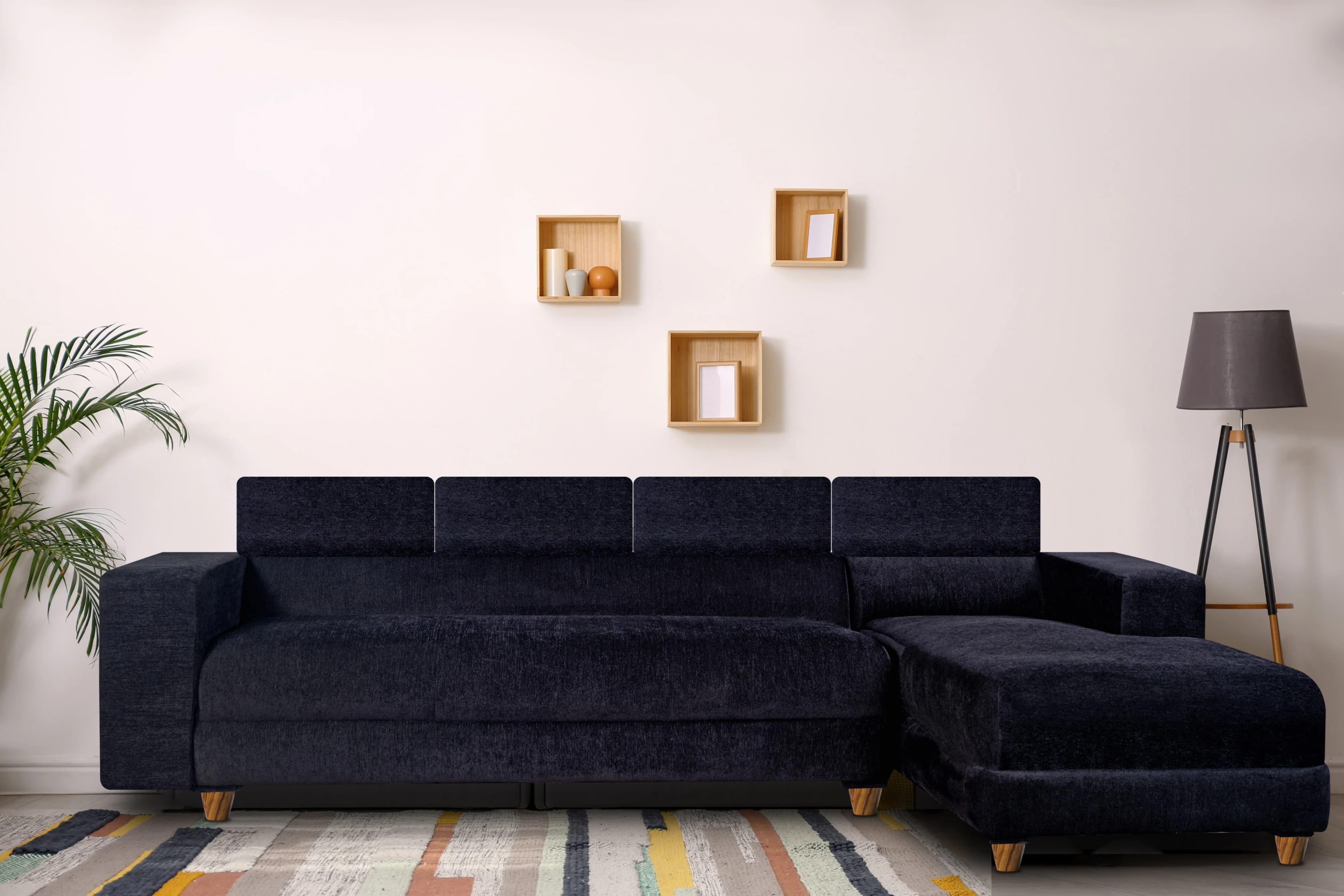 photo of a sofa and lamb to represent about